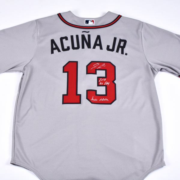 Outerstuff Ronald Acuna Jr. Atlanta Braves #13 Alternate Navy Jersey - Kids  Small 4