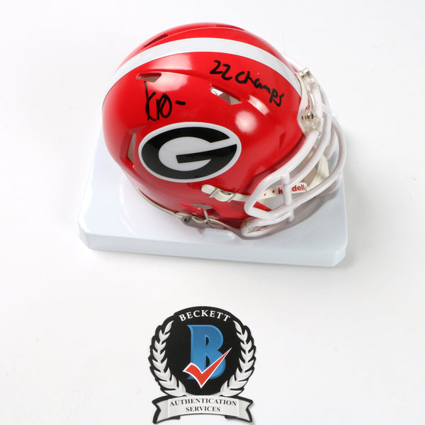 Kelee Ringo Signed Mini Helmet Georgia Bulldogs (22 Champs) – More Than  Sports