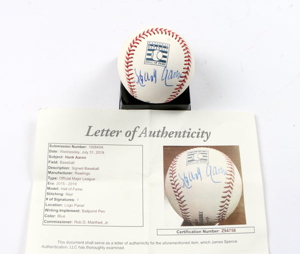 Hank Aaron 755 Home Run Signed Authentic Atlanta Braves Game Model Jersey  JSA