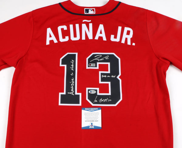 Ronald Acuna Jr. Signed Atlanta Braves White Nike Baseball Jersey NL Roy JSA