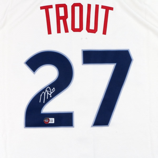 Mike Trout Autographed Red Angels Authentic Jersey