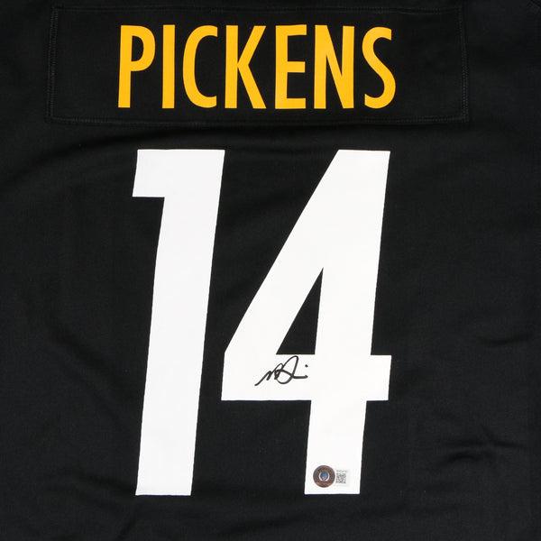 Framed Autographed/Signed George Pickens 33x42 Pittsburgh Black Jersey JSA  COA