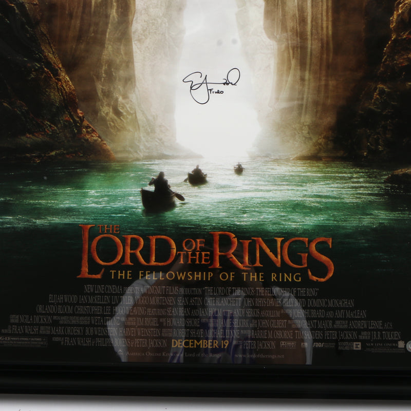 Elijah Wood Signed "Lord of The Rings: The Fellowship of The Ring" Framed Authentic Movie Poster - Beckett COA