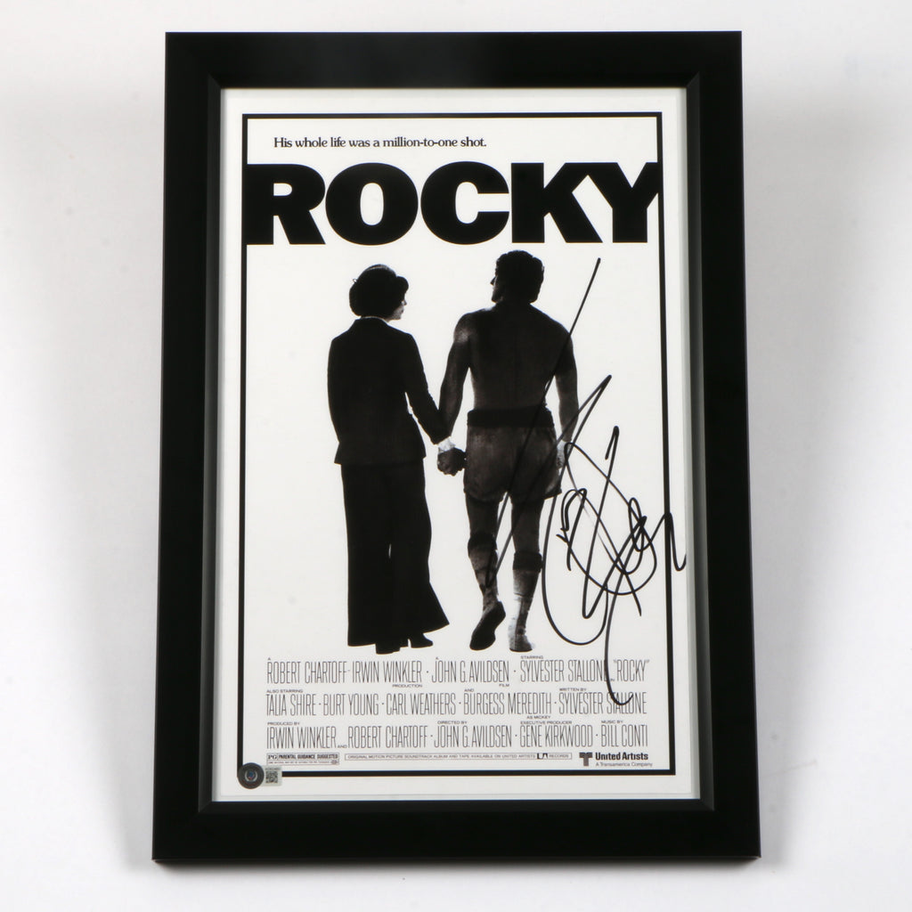 Sylvester Stallone Signed "Rocky" Mini Movie Poster- Special Edition- Framed - Beckett COA