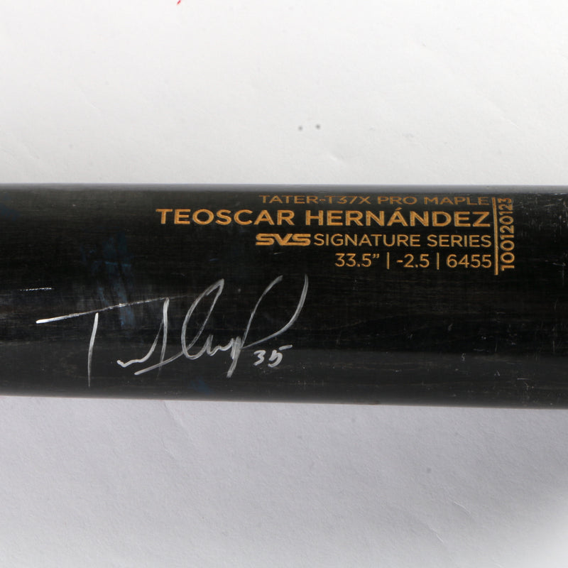 Teoscar Hernandez Signed Bat Los Angeles Dodgers-Game Used Beckett COA