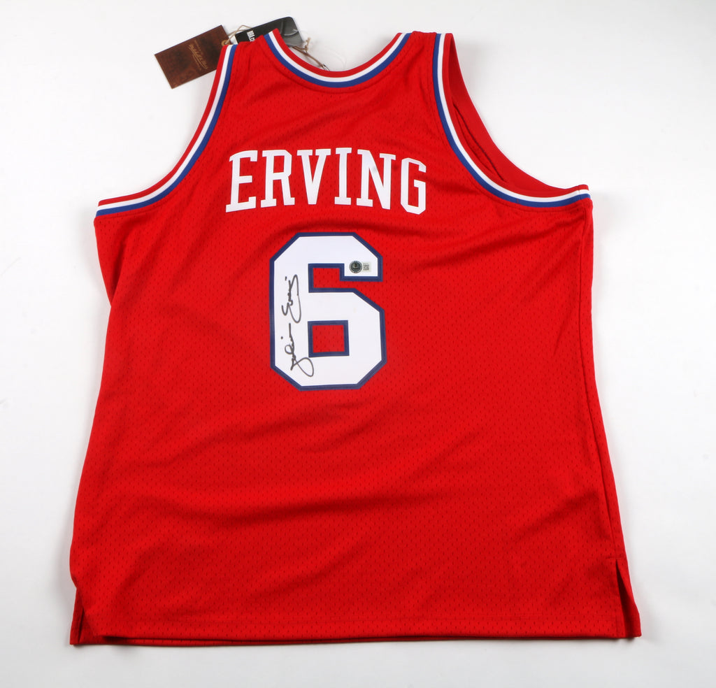 Julius Erving Signed Jersey Philadelphia 76ers Mitchell & Ness Dr. J Signed Beckett