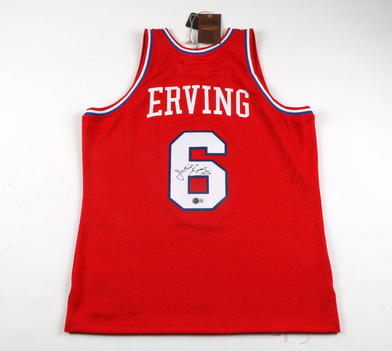 Julius Erving Signed Jersey Philadelphia 76ers Mitchell & Ness Dr. J Signed Beckett