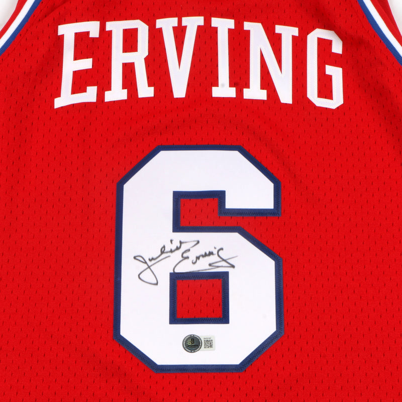 Julius Erving Signed Jersey Philadelphia 76ers Mitchell & Ness Dr. J Signed Beckett