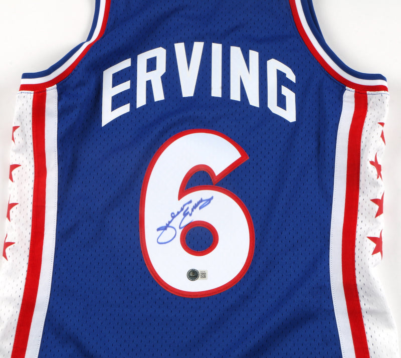 Julius Erving Signed Jersey Philadelphia 76ers Mitchell & Ness Dr. J Signed Beckett