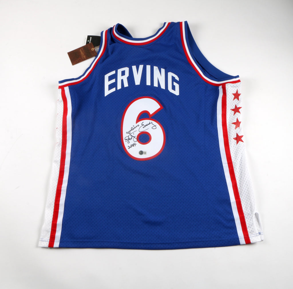 Julius Erving Signed Jersey Philadelphia 76ers Mitchell & Ness Dr. J Signed Beckett