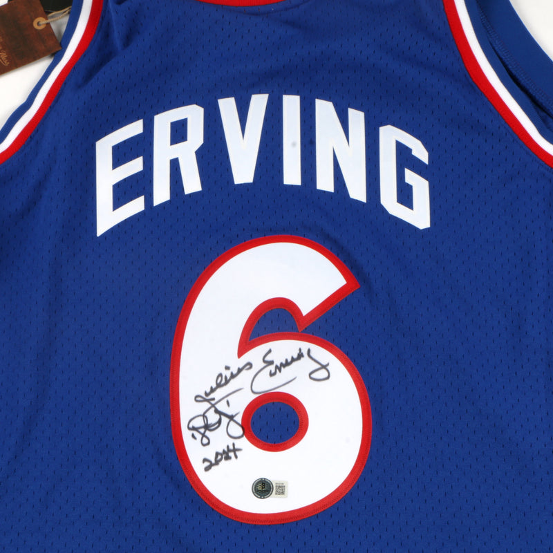 Julius Erving Signed Jersey Philadelphia 76ers Mitchell & Ness Dr. J Signed Beckett