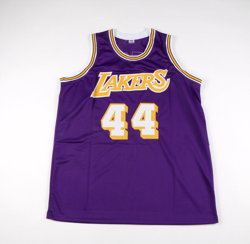 Jerry West Signed Purple Lakers Jersey - PSA COA - Inscribed "HOF 1980-2010"