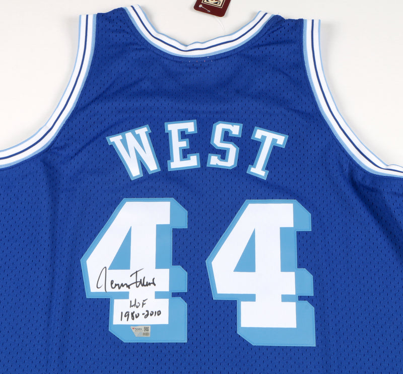 Jerry West Signed Blue Lakers Jersey-Fanatics COA - Inscribed "HOF 1980-2010"