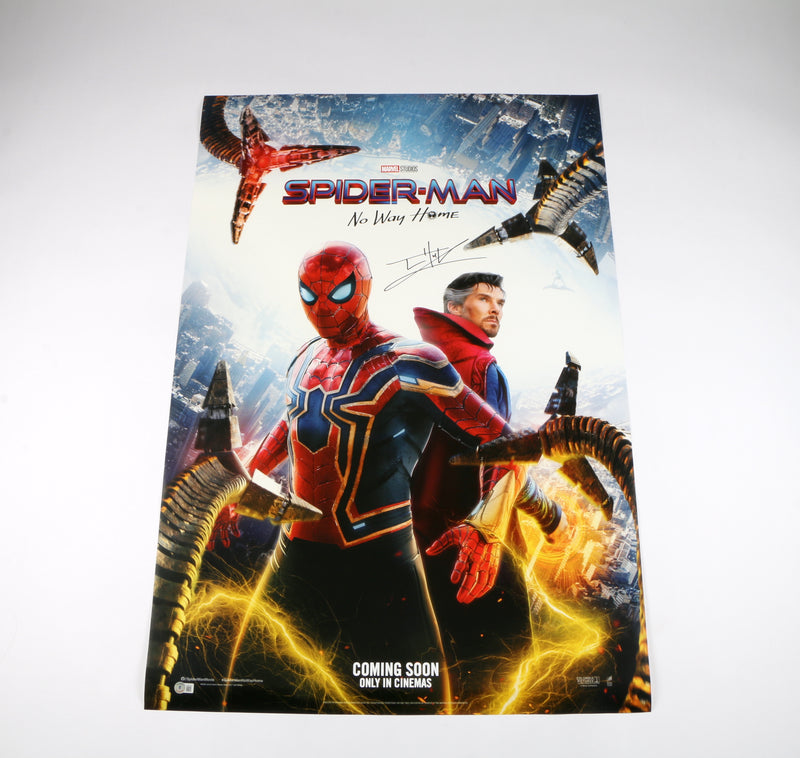 Tom Holland Signed Spider-Man: No Way Home Movie Poster - Beckett COA