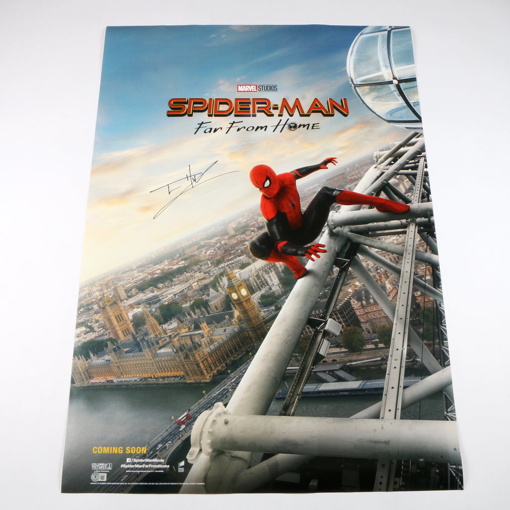 Tom Holland Signed Spider-Man: Far From Home Movie Poster - Beckett COA