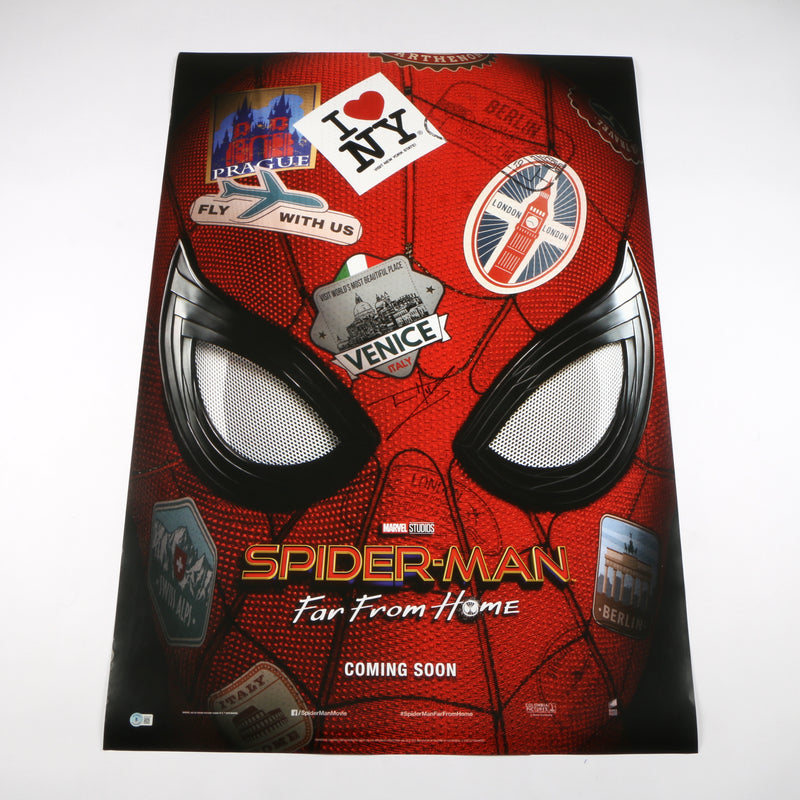 Tom Holland Signed Spider-Man: Far From Home Movie Poster - Beckett COA