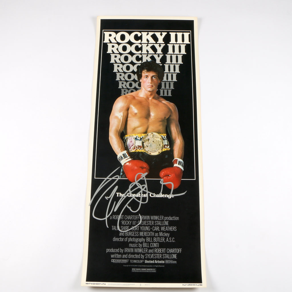 Stallone Signed Rocky III Original Mini Movie Poster - Rare - Beckett COA