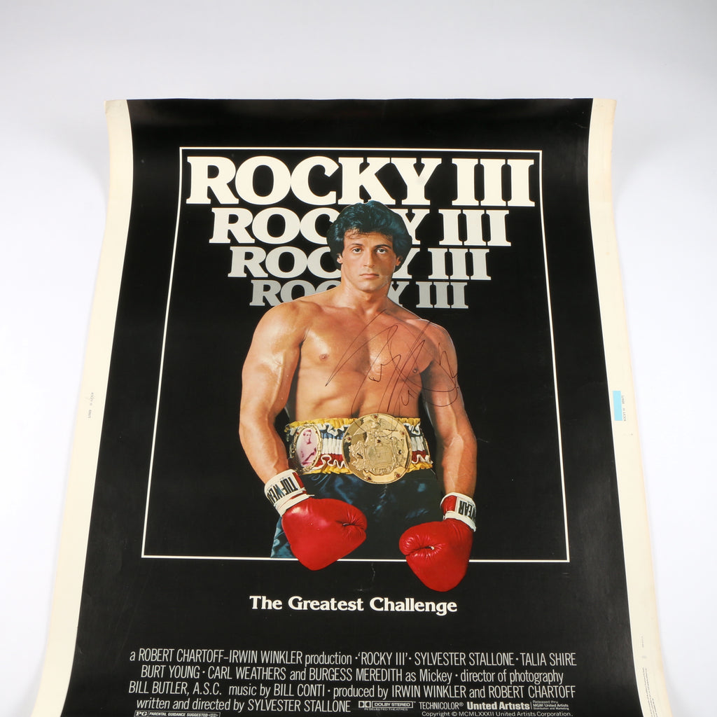 Sylvester Stallone Signed Rocky III Original Full Size Movie Poster - Rare - Beckett COA