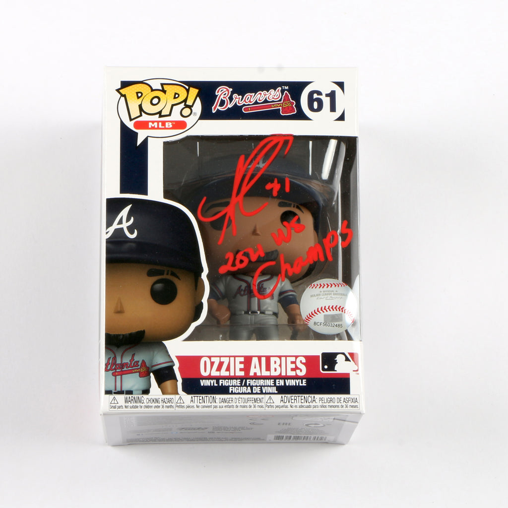 Ozzie Albies Signed Funko Pop 2021 WS Champs Atlanta Braves Beckett