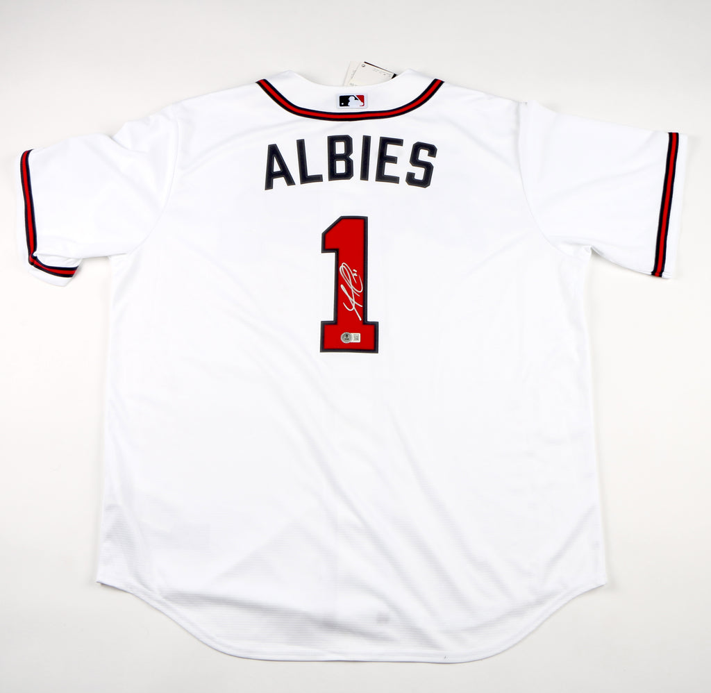 Ozzie Albies Signed Jersey Autograph Atlanta Braves - White Beckett