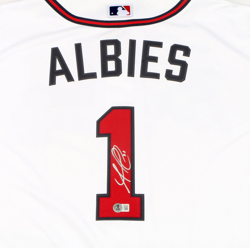 Ozzie Albies Signed Jersey Autograph Atlanta Braves - White Beckett