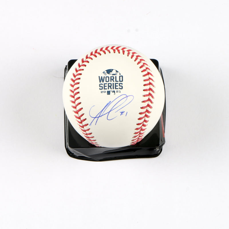 Ozzie Albies Signed Official 2021 World Series Baseball Atlanta Braves Beckett