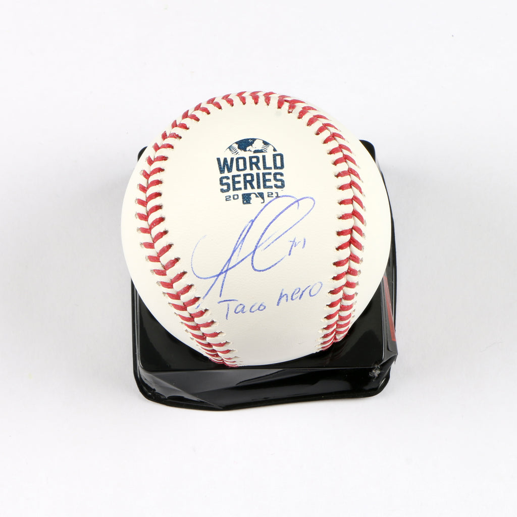 Ozzie Albies Signed Baseball 2021 World Series Atlanta Braves (Inscribed) Beckett