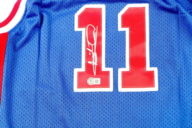 Isiah Thomas Signed Detroit Pistons Jersey Beckett