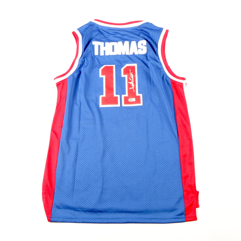 Isiah Thomas Signed Detroit Pistons Jersey Blue Beckett