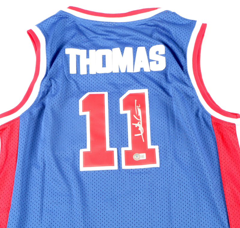 Isiah Thomas Signed Detroit Pistons Jersey Blue Beckett