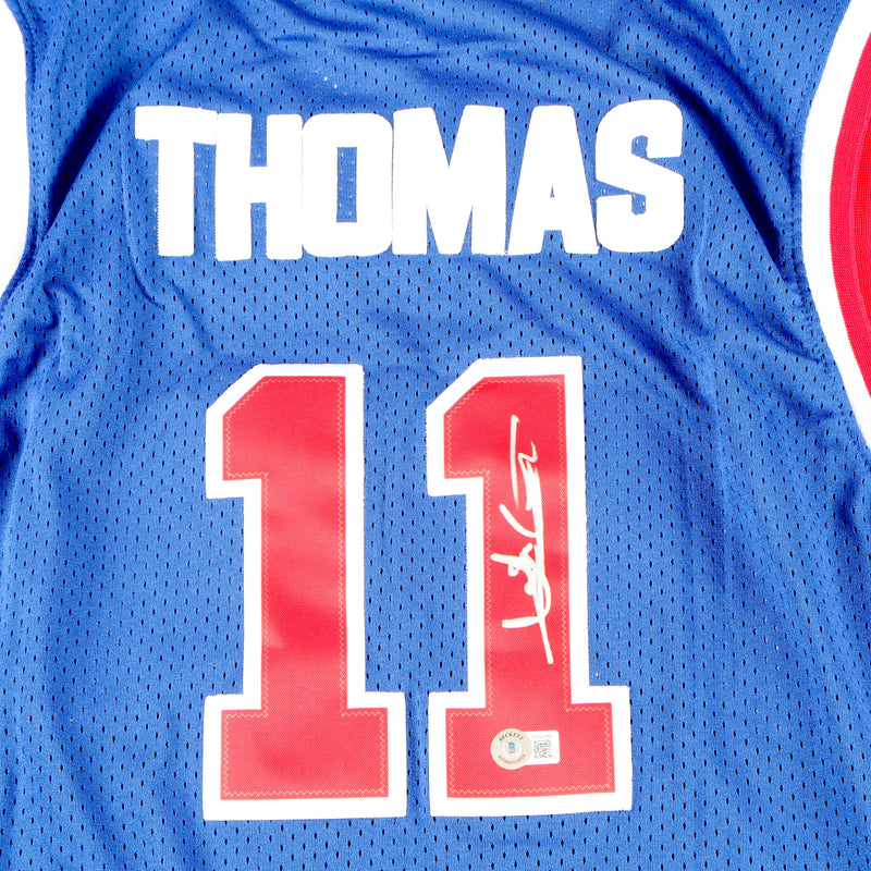 Isiah Thomas Signed Detroit Pistons Jersey Blue Beckett