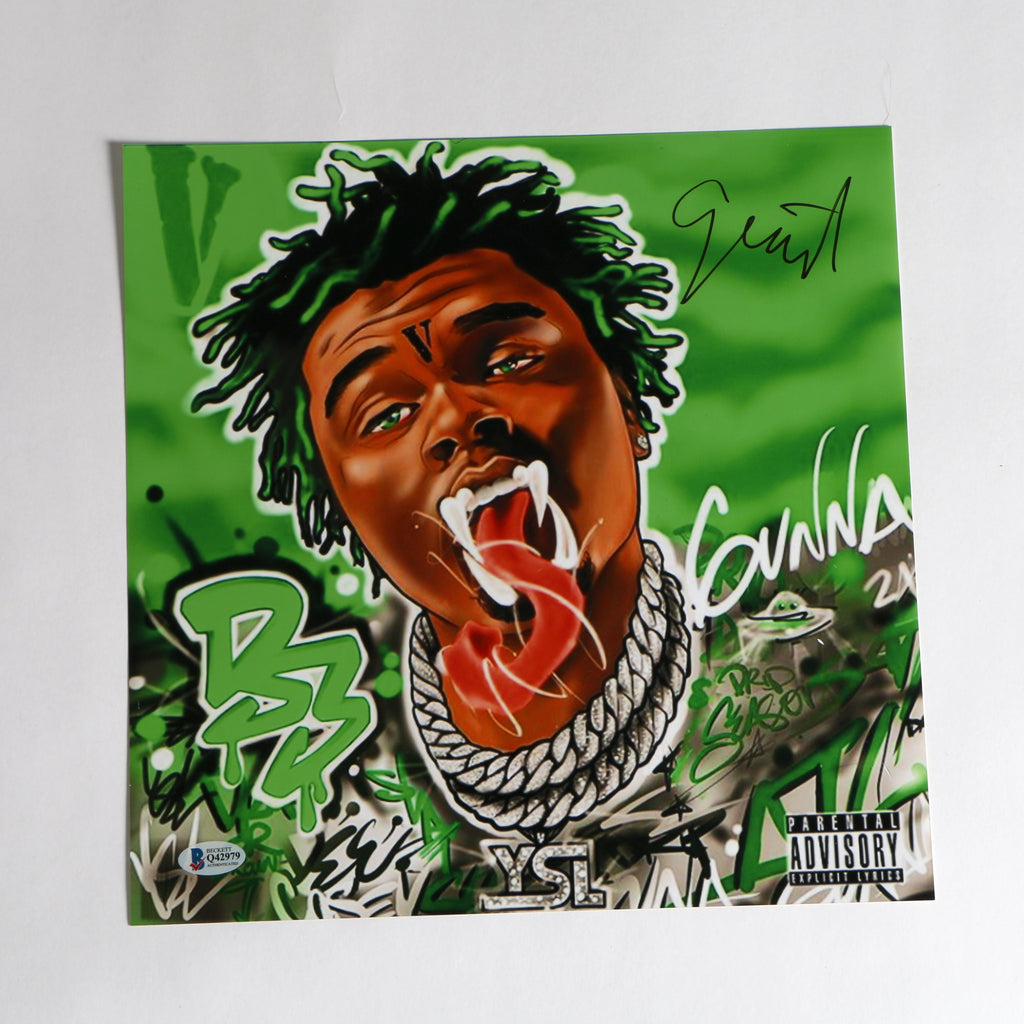 Gunna Signed Vinyl Photo 20x20 Drip Season 3 Beckett COA Q42979