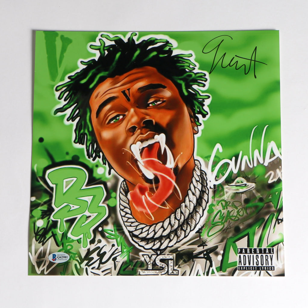 Gunna Signed Vinyl Photo 20x20 Drip Season 3 Beckett COA Q42981