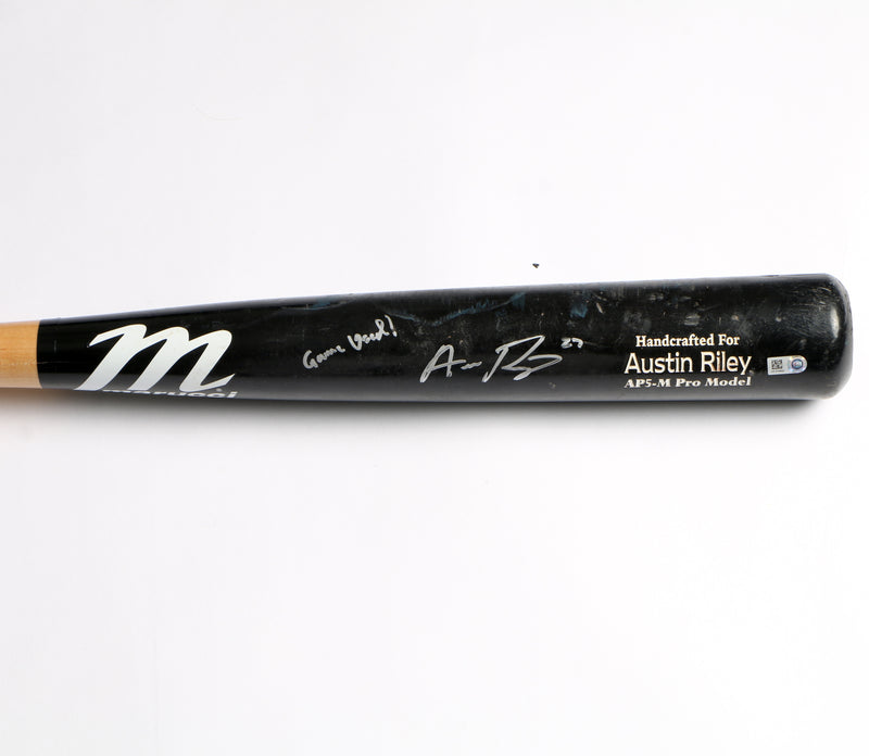 Austin Riley Signed Bat Game Used Atlanta Braves MLB Authentic Beckett