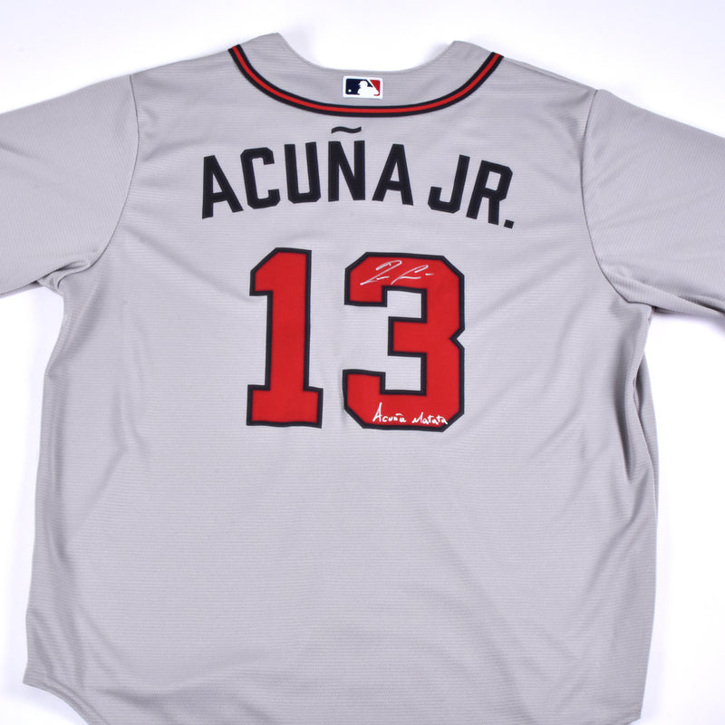 Ronald Acuña Jr. Signed Atlanta Braves Jersey with El Abusador  Inscription - Cream