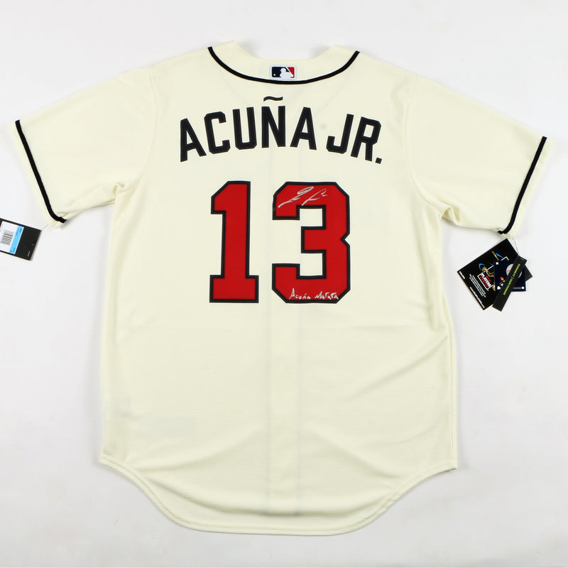 Ronald Acuna Jr. Signed 35 x43 Framed Atlanta Braves Jersey